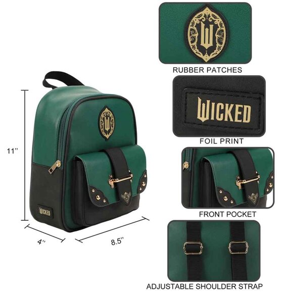 Wicked Wizard of OZ Mini Backpack with Emerald City Wallet - Picture 12 of 16